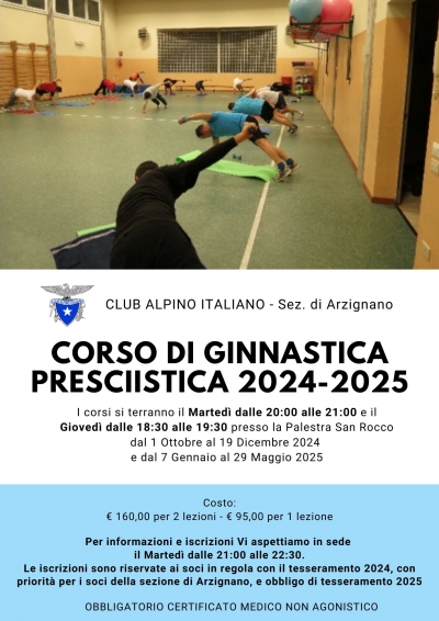 CORSO DI GINNASTICA PRESCIISTICA 2024-2025