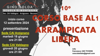 Presentazione corso arrampicata libera AL1