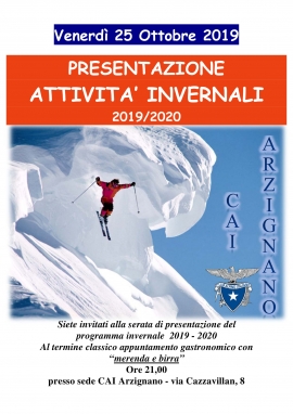 PRESENTAZIONE ATTIVITÀ INVERNALI 2019/2020