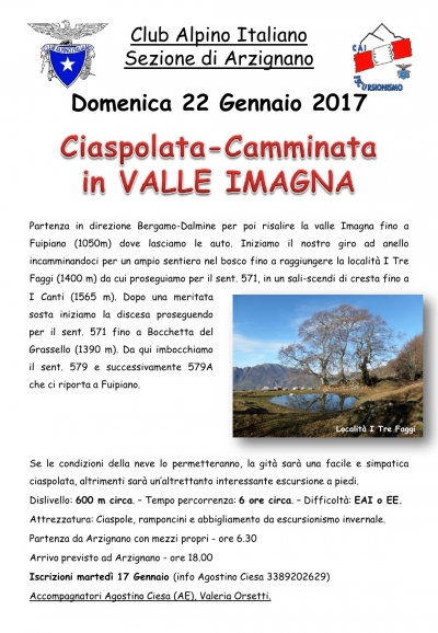 Ciaspolata o Camminata in valle Imagna